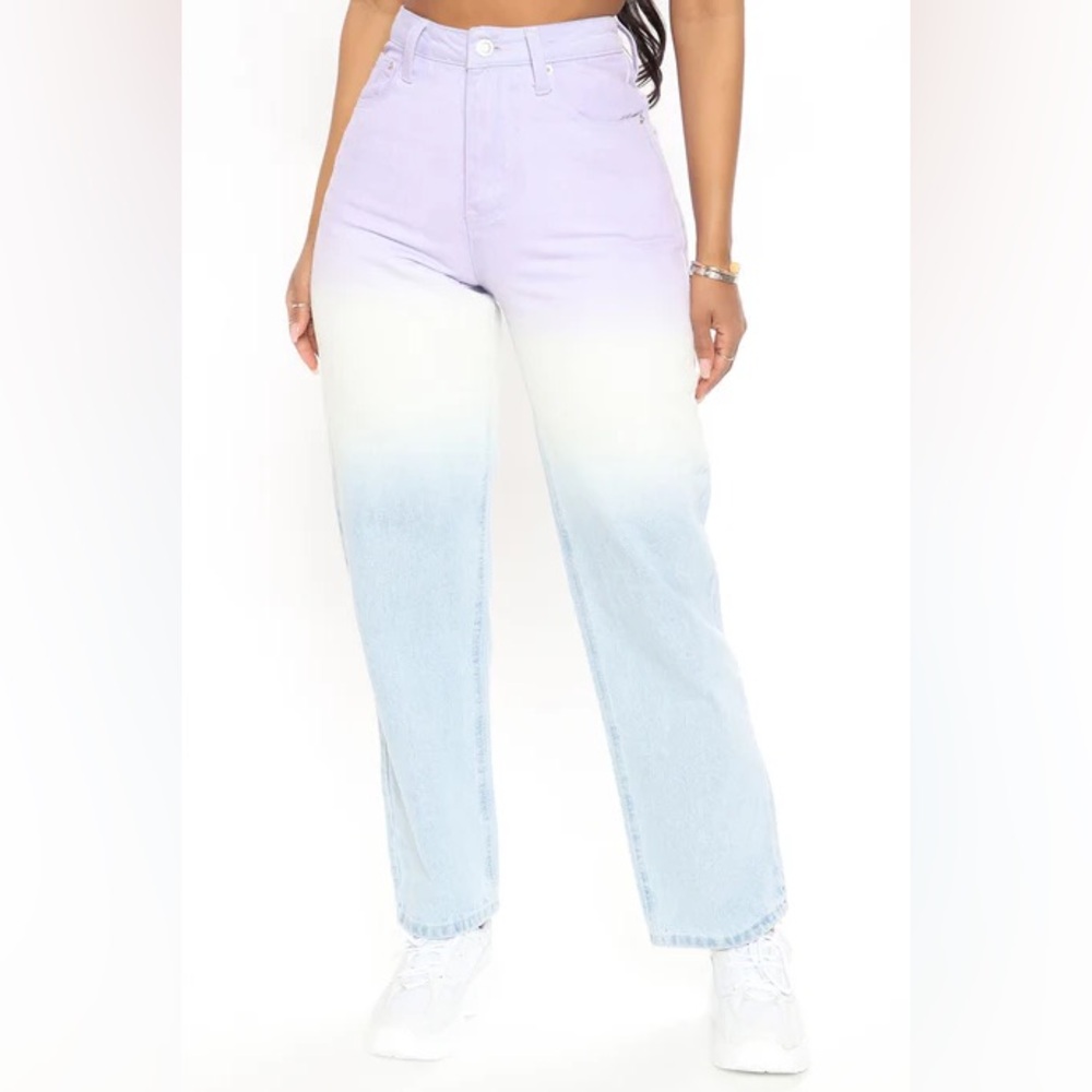 NWT FASHION NOVA Women's Ombre Straight leg Jeans Size 1 - Picture 3 of 6